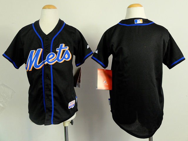 Youth New York Mets Blank Black MLB Jerseys